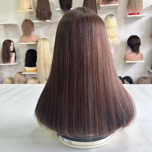 Prêt à expédier : <span class=keywords><strong>Perruque</strong></span> Sheitel casher en dentelle HD de haute qualité, cheveux d'un seul donneur, pour femmes juives orthodoxes mariées, Synagogue, Shabbat, Israël - Product Image 1