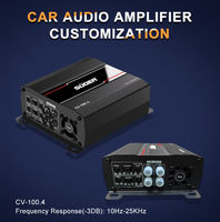 Amplificateur audio universel pour véhicule CV-100.4, 4 canaux, 100W RMS, classe D, avec crossovers
