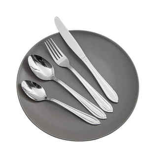 Couverts élégants en acier inoxydable avec miroir polonais Design traditionnel Formes raffinées pour élever les cuisines Camping Horaires des repas - Product Image 4
