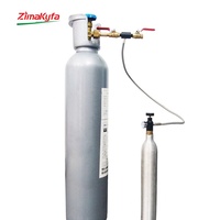 Adaptateur de Recharge CO2 en Acier Inoxydable CGA320 W21.8-14, Kit Connecteur de Station de Remplissage pour Machine à Soda, Tuyau de Remplissage Double de 36 Pouces