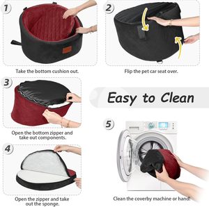 Asiento de coche para mascotas para perros grandes y medianos, lavable, cama para perros, asiento trasero de coche, transportín de viaje, sofá para gatos - Product Image 5