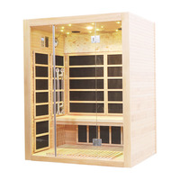 Sauna infrarouge lointain en bois de pruche haute performance pour intérieur, design élégant, capacité 4 personnes, idéal pour appartement