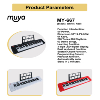 BDMUSIC 61-Key Portable Student Electronic Keyboard Piano with 200 Rhythms & Tones Lightweight 3kg on Sale