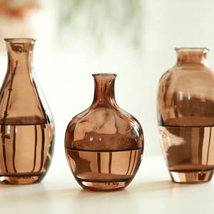 Vases en verre de style européen avec bouteille en verre coloré, coloré pour la décoration de la maison, <span class=keywords><strong>vase</strong></span> à fleurs décoratif, plante à fleurs - Product Image 2