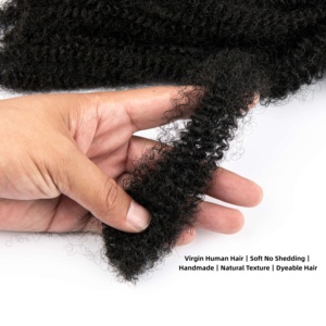 Capelli Umani Brasiliani Afro Kinky Bulk per Intrecciare, Quattro Bobine Remy, Otto Trenti Pollici, Cento Grammi, Senza Sostanze Chimiche, USA Europa - Product Image 2