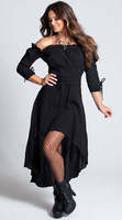 Robe longue vintage disco tendance 2026, noire et rouge, pour bal de promo, quotidien, Halloween, carnaval, pour femme
