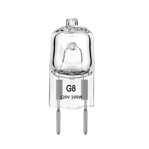 مصباح هالجوين HoneyFly G8 بقدرة 130 فولت 100 وات من طراز T4 GY8.6 لمبة خفيفة من هالجوين بمصباح شفاف من الكريستال مصباح إضاءة داخلية G8
