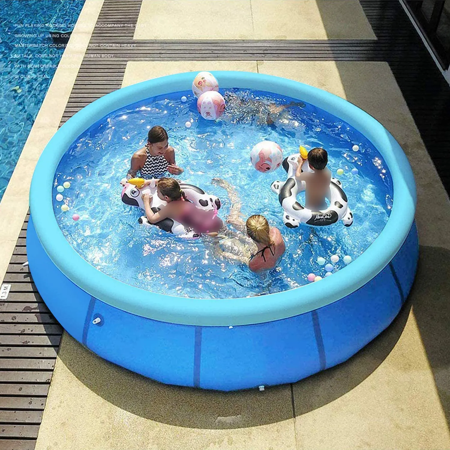 1-10 People Family Inflatable Swimming Pools Above Ground for Backyard/Outside, Portable Blow Up Swimming Pools for Kids, Adults