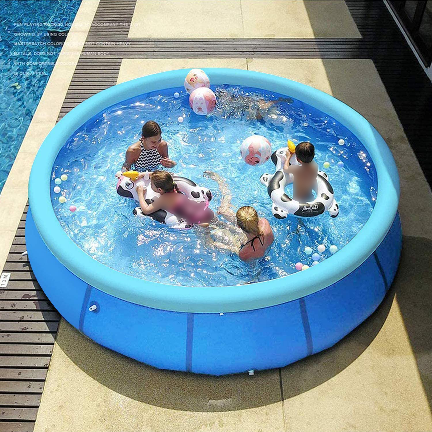 1-10 personnes Famille Gonflable Piscines Hors Sol pour Jardin/Extérieur, Portable Sauter Piscines pour Enfants, Adultes