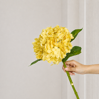 Hydrangea artificielle à toucher réel, tige unique, grande tête, réaliste, pour décoration de mariage et de maison