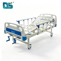 Lit médical manuel pliable pour patient, avec 2 manivelles, roulettes silencieuses, structure en ABS, barrières de protection réglables, pour clinique et hôpital