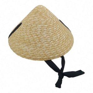 Chapeau de soleil écologique en paille naturelle imprimé sérigraphié pour femmes et hommes - Promotionnel, été, style cowboy/cowgirl, plage, oversize, plat - Product Image 4