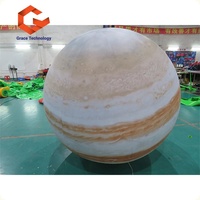 Ballon gonflable Jupiter pour exposition, avec éclairage LED, en PVC, pour suspendre, représentant une planète du système solaire