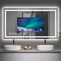 Miroir intelligent LED personnalisé de 55 pouces avec écran WiFi, système Android, miroir LED intelligent pour salle de bain, chambre à coucher, hôtel