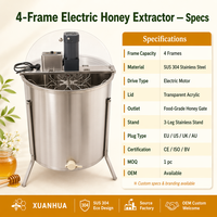Extracteur de miel en acier inoxydable, séparateur centrifuge électrique pour l'apiculture et la récolte du miel