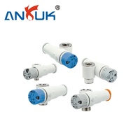 Válvula Reguladora de Flujo de Grado Industrial ANRUK KLA3 con Válvula de Retención y Conexión Rápida NPT 3/8 para Máquina de Impresión