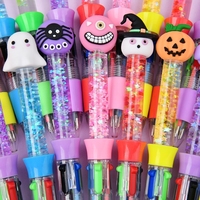 Stylo Gel Cartoon Halloween Quatre Couleurs Mignon Créatif Multicolore Stylo Bille Coloré à Bouton Poussoir pour Étudiant Pointe en Plastique 1.0mm