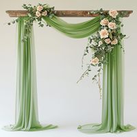 Decoraciones de Boda al por Mayor, Arco de Gasa Decorativo, Cortinas de Fondo para Eventos de Boda de Acrílico y Cristal, Estilo Europeo para Fiestas