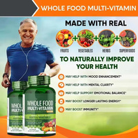 Capsules multivitaminées de fruits et légumes entiers, complément alimentaire avec vitamines et minéraux pour soutenir la santé immunitaire et intestinale