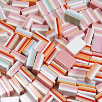 Joli ensemble de mahjong américain en gelée pastel |   Tuiles acryliques translucides rose, bleu et violet, 160 pièces, idéales pour les soirées de jeu, jeu de table, cadeau
