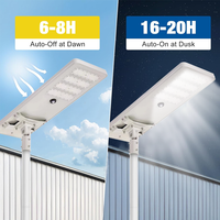 Lampe solaire tout-en-un intégrée et projecteur solaire en aluminium pour éclairage extérieur avec capteur