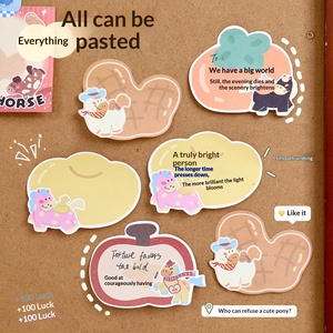 Cute Pony Shaped <b>Sticky</b> <b>Notes</b> Cartoon Hand Account Decorative Memo Stickers Adhesive Reusable <b>Notes</b> For Students - Product Image 5