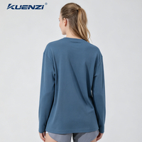 Camiseta de Manga Larga con Cuello Redondo de Algodón Mercerizado con Nitrógeno Líquido Kuenzi, 100% Algodón, 190 g/m², Talla Grande para Mujer
