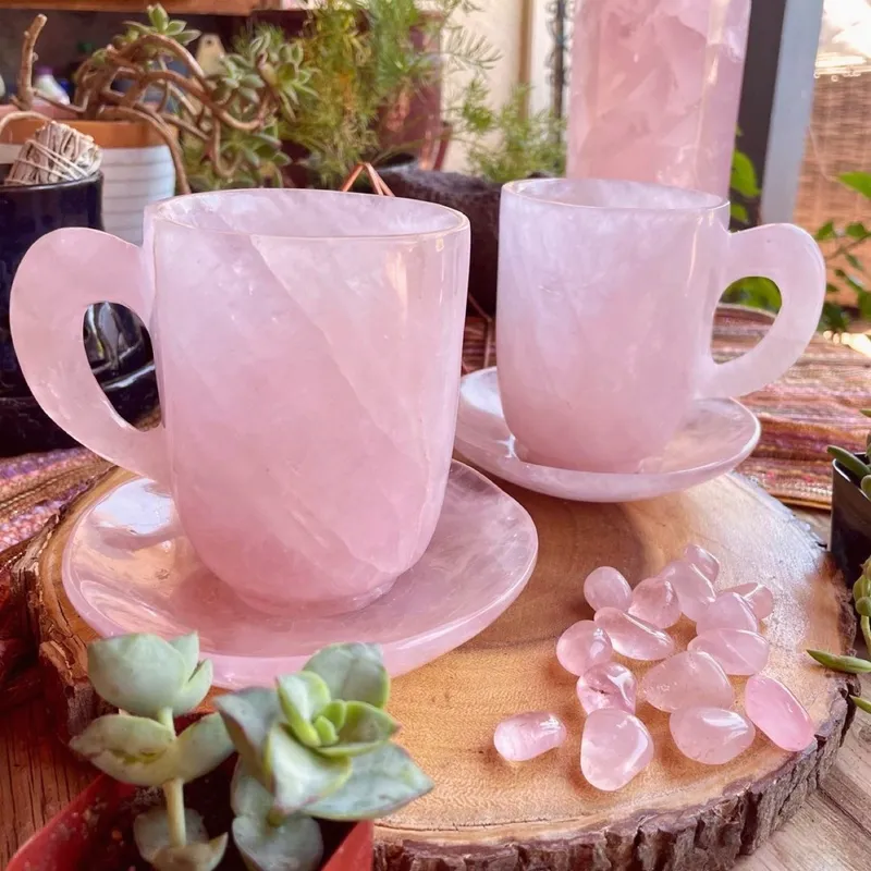 Горячая Распродажа, высококачественные кружки из розового кварца, ручная резьба, народные ремесла, Исцеляющие натуральные кристаллы для украшения дома