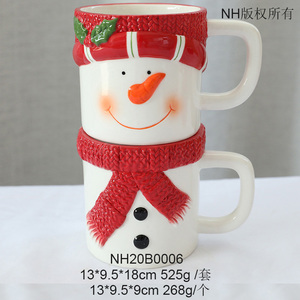 <span class=keywords><strong>Tazas</strong></span> de cerámica personalizadas para café y Navidad, taza de galletas de muñeco de nieve con bolsillo, novedad de <span class=keywords><strong>2022</strong></span> - Product Image 4