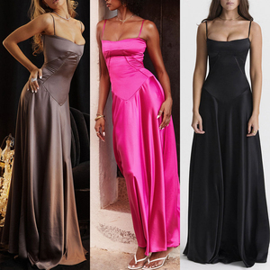 Robes d'été très tendance pour femmes : débardeurs décontractés taille haute sans manches et dos nu, corsets moulants de soirée, jupes longues - Product Image 1