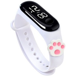 بيع بالجملة ساعات يد رقمية LED للأطفال بتصميم كرتوني لطيف وسوار من السيليكون، ساعة يد رياضية للبنات - Product Image 6