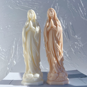 Stampo in Silicone per Candele a Forma di Statua della Vergine Maria, Figurine Cattoliche della Beata Vergine Maria, Stampo per Candele Nostra Signora di Lourdes - Product Image 5