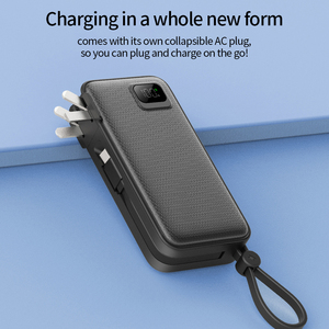 Xách tay 10000mAh 2-in-1 LED hiển thị kỹ thuật số ngân hàng điện kép Cáp dữ liệu cho nhiều thiết bị plug-in Trạm di động 20 Wát - Product Image 6