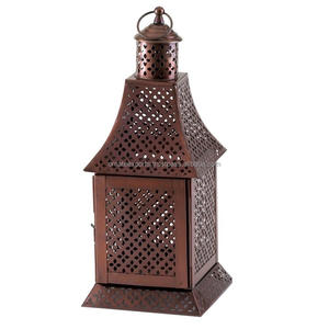 โคมไฟเหล็กสีน้ำตาลเงาดอกไม้ทิเบต - Product Image 1