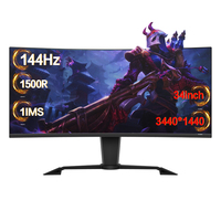 34 pouces usine directement 32:9 Dqhd 120hz Hdr400 1800r haut-parleur de studio Qled incurvé moniteur de jeu incurvé 4k