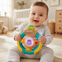 Jouet volant pour bébé QS avec lumières et musique, volant en plastique, jouet de simulation pour l'apprentissage précoce