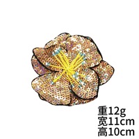 Vente en gros d'appliques de fleurs à paillettes patchs de broderie à paillettes en forme de fleur colorée pour vêtement