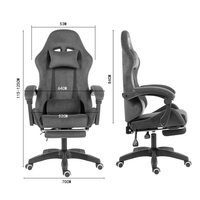 Chaise de jeu de bureau en tissu velours personnalisée de haute qualité avec support de pied chaise de jeu d'ordinateur pour esports gamer
