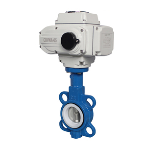 Vanne papillon motorisée électrique COVNA DN100 PN16 4 pouces 12 volts avec actionneur électrique de type Wafer et revêtement en PTFE en fonte - Product Image 2