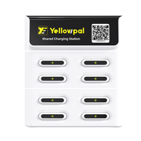 Kiosco Inteligente de 8 Ranuras para Compartir Baterías Portátiles con Pantalla Publicitaria, Sistema de Pago POS y Carga Rápida de 45W para Negocios de Alquiler