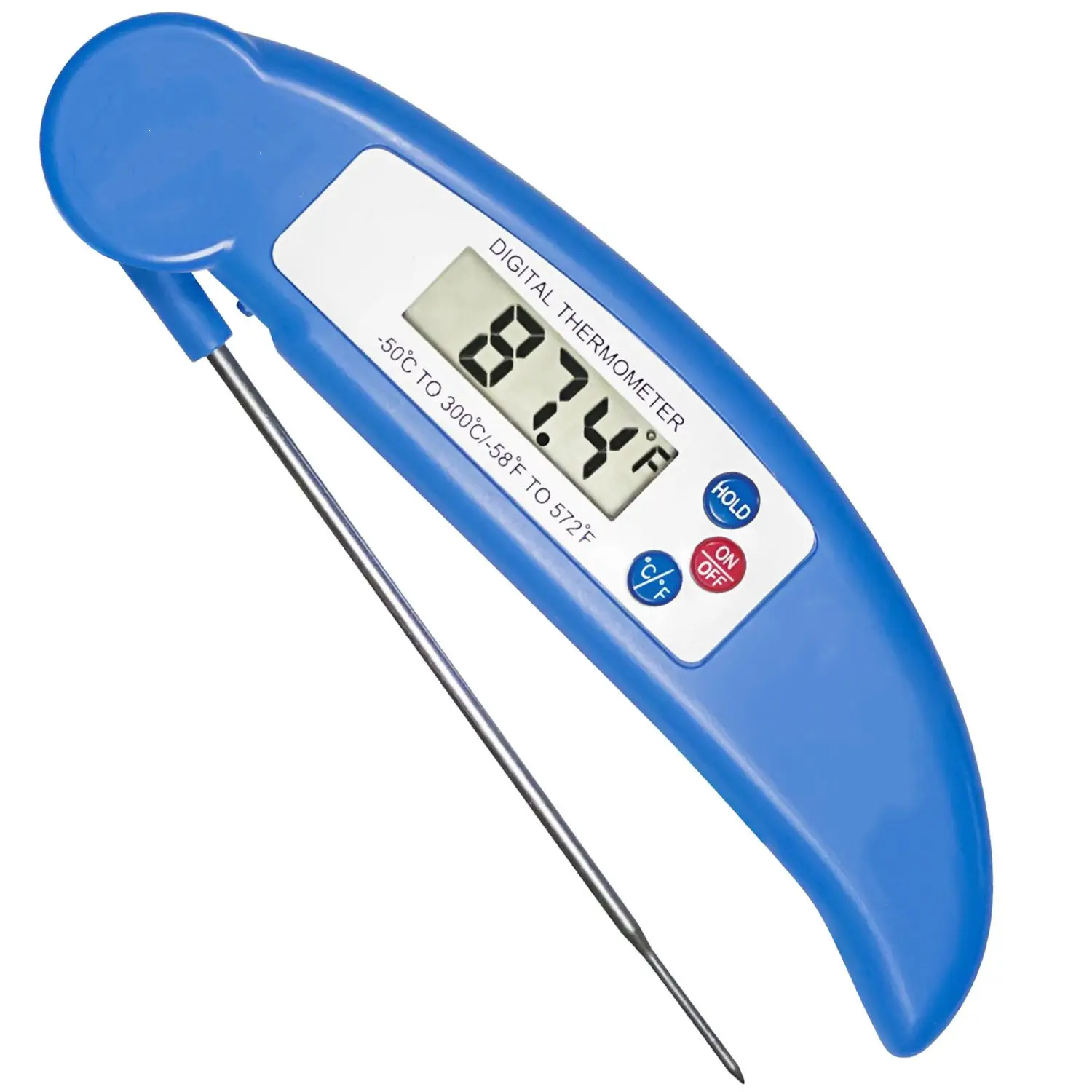 Thermomètre électronique de cuisson Thermomètre à rôtir à sonde numérique pliable Thermomètre en temps réel pour liquide de viande