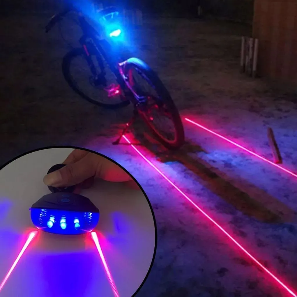 Accesorios para bicicleta de alta intensidad ultrabrillante, 5 LED, advertencia, resistente al agua, luz trasera roja