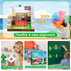 Ensemble de 150 blocs magnétiques - Ensemble de construction DIY Thème Jungle - <span class=keywords><strong>Logo</strong></span> personnalisable - Vente en gros d'usine - Product Image 4