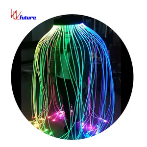 LED jellyfish spinner dance props for stage show, special customized fiber optic props