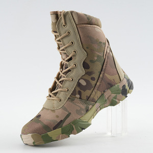 SFB55 722 Wholesale Camouflage Anti-Slip Tactical <b>Hiking</b> <b>Boots</b> Hard Wearing Lace-Up Zip Closure Breathable Mesh Lining - Product Image 4