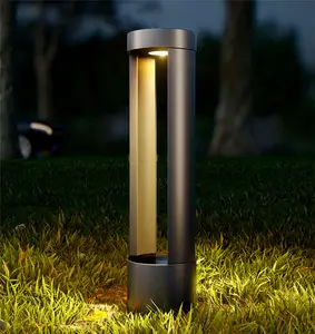 Wholesale tempered glass aluminum modern square garden decorative landscape led post bollard light