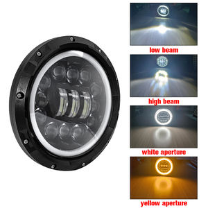 Faro LED Redondo de 7 Pulgadas para <span class=keywords><strong>Jeep</strong></span> JL JK, Bombilla LED de Trabajo de 24v, Luz Alta y Baja, Lente de Proyector LED, Ojos de Ángel - Product Image 3