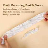 Film alimentaire transparent jetable extensible, couvre-bac élastique en plastique pour la maison et la restauration