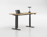 Table d'ordinateur moderne en bois massif OMNI, poste de travail PC, bureau assis-debout, bureau debout pour la maison, réglable en hauteur électriquement