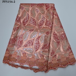 Màu xanh lá cây thêu vải tuyn <span class=keywords><strong>Net</strong></span> ren chất lượng cao phi đôi Organza ren vải với sequins 2020 Nigeria hạt ren - Product Image 6